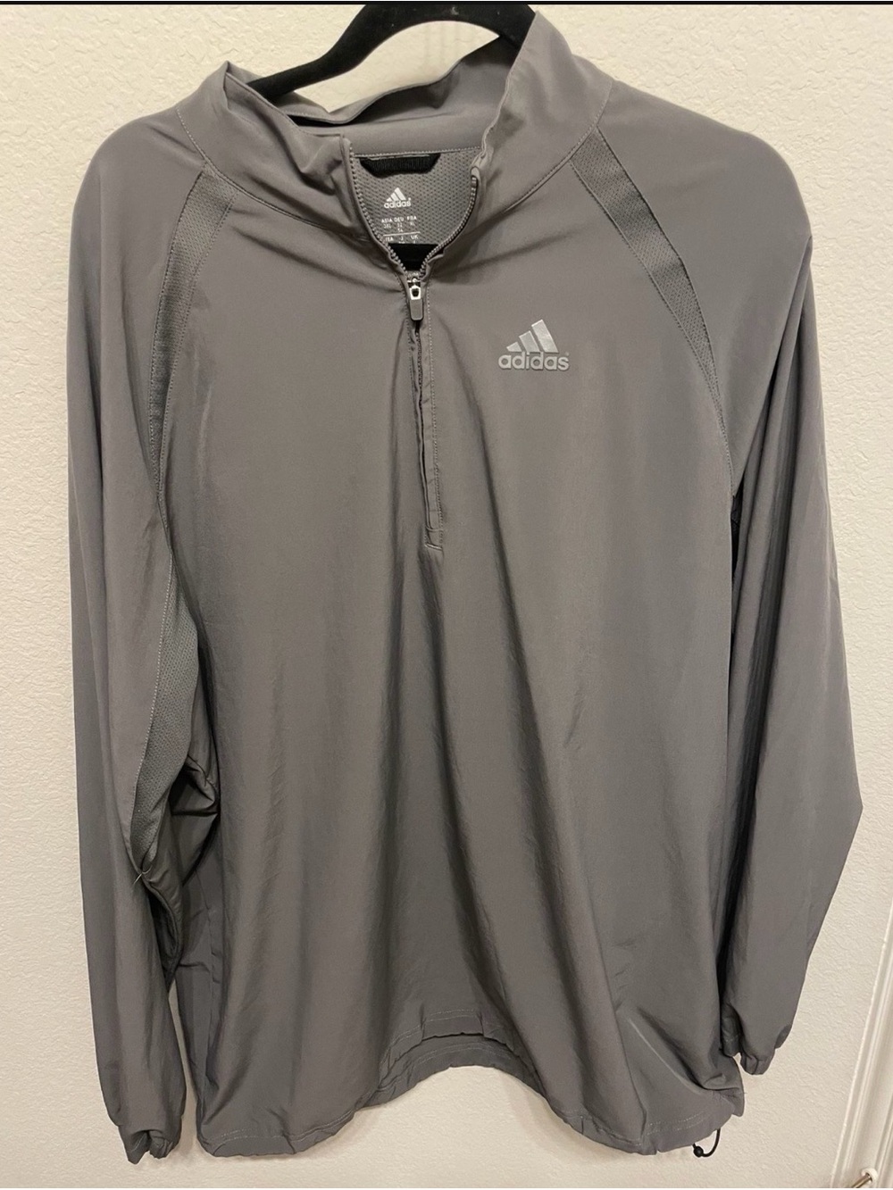 adidas Men’s Gray Half-Zip Lightweight Sport Jacket